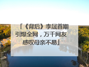 《背后》李晟首期引爆全网，万千网友感叹母亲不易