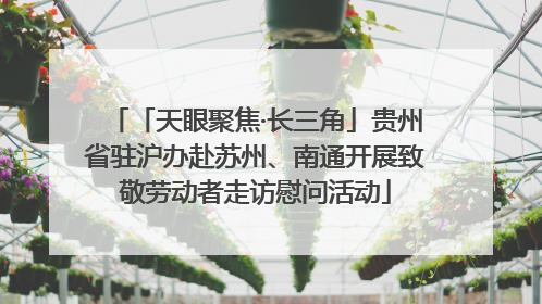「天眼聚焦·长三角」贵州省驻沪办赴苏州、南通开展致敬劳动者走访慰问活动