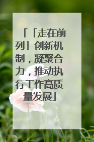 「走在前列」创新机制，凝聚合力，推动执行工作高质量发展