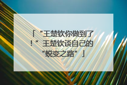 “王楚钦你做到了！”王楚钦谈自己的“蜕变之路”