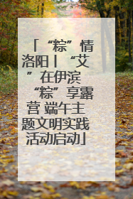 “粽”情洛阳丨“艾”在伊滨 “粽”享露营 端午主题文明实践活动启动