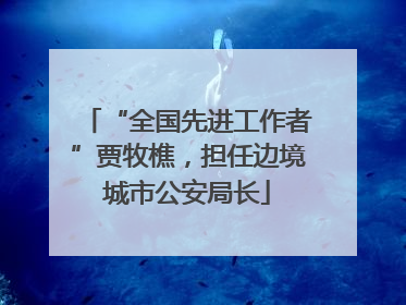 “全国先进工作者”贾牧樵，担任边境城市公安局长