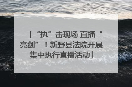 “执”击现场 直播“亮剑”！新野县法院开展集中执行直播活动