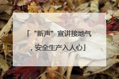 “新声”宣讲接地气，安全生产入人心