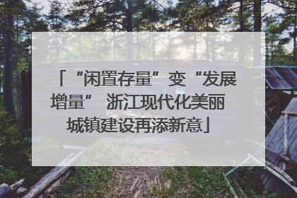“闲置存量”变“发展增量” 浙江现代化美丽城镇建设再添新意