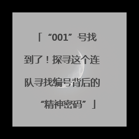 “001”号找到了！探寻这个连队寻找编号背后的“精神密码”