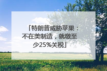 特朗普威胁苹果：不在美制造，就缴至少25%关税