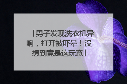 男子发现洗衣机异响，打开被吓晕！没想到竟是这玩意