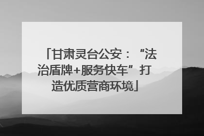 甘肃灵台公安：“法治盾牌+服务快车”打造优质营商环境