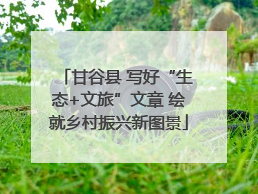 甘谷县 写好“生态+文旅”文章 绘就乡村振兴新图景