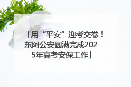 用“平安”迎考交卷！东阿公安圆满完成2025年高考安保工作
