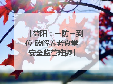 益阳：三防三到位 破解养老食堂安全监管难题