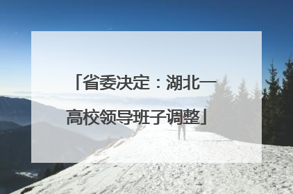 省委决定：湖北一高校领导班子调整