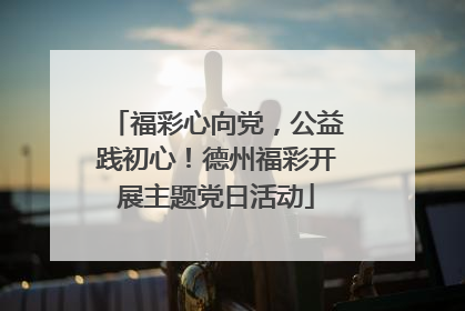 福彩心向党，公益践初心！德州福彩开展主题党日活动