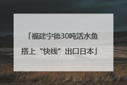 福建宁德30吨活水鱼搭上“快线”出口日本