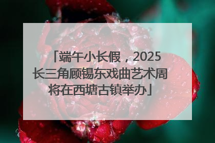 端午小长假，2025长三角顾锡东戏曲艺术周将在西塘古镇举办