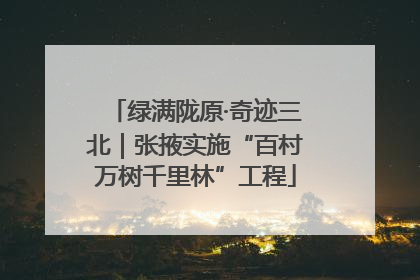 绿满陇原·奇迹三北｜张掖实施“百村万树千里林”工程