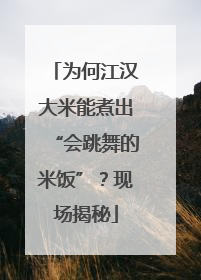 为何江汉大米能煮出“会跳舞的米饭”？现场揭秘