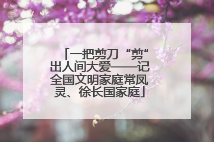 一把剪刀“剪”出人间大爱——记全国文明家庭常凤灵、徐长国家庭