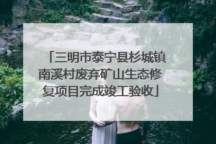 三明市泰宁县杉城镇南溪村废弃矿山生态修复项目完成竣工验收