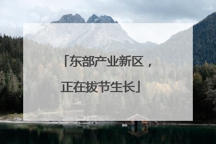 东部产业新区，正在拔节生长