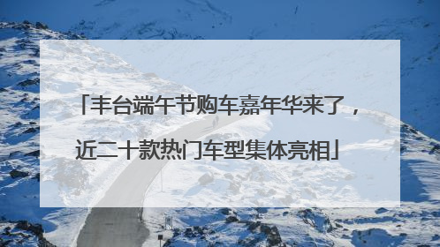 丰台端午节购车嘉年华来了，近二十款热门车型集体亮相