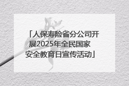 人保寿险省分公司开展2025年全民国家安全教育日宣传活动