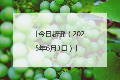 今日辟谣（2025年6月3日）