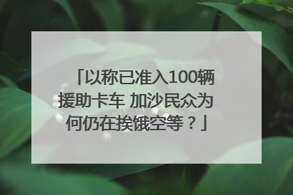 以称已准入100辆援助卡车 加沙民众为何仍在挨饿空等？