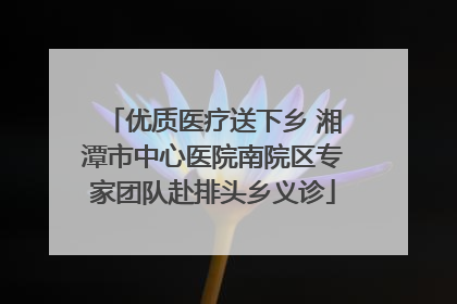优质医疗送下乡 湘潭市中心医院南院区专家团队赴排头乡义诊