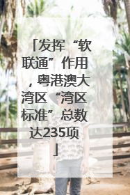 发挥“软联通”作用，粤港澳大湾区“湾区标准”总数达235项