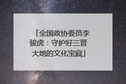 全国政协委员李骏虎：守护好三晋大地的文化宝藏