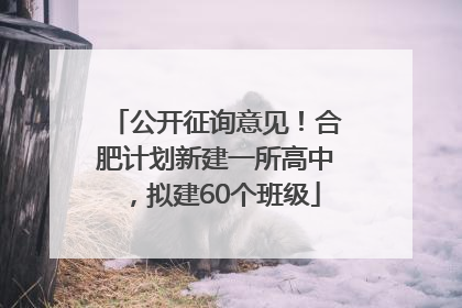公开征询意见！合肥计划新建一所高中，拟建60个班级