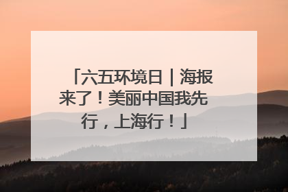 六五环境日｜海报来了！美丽中国我先行，上海行！