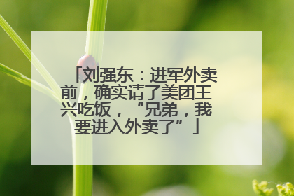 刘强东：进军外卖前，确实请了美团王兴吃饭，“兄弟，我要进入外卖了”