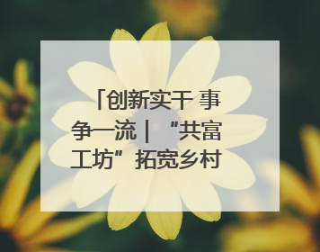 创新实干 事争一流｜“共富工坊”拓宽乡村致富路