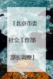 北京市委社会工作部部长调整