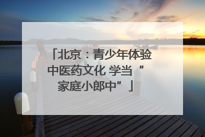 北京：青少年体验中医药文化 学当“家庭小郎中”