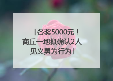 各奖5000元！商丘一地拟确认2人见义勇为行为