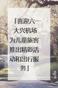 喜迎六一 大兴机场为儿童旅客推出精彩活动和出行服务