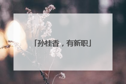 孙桂香，有新职