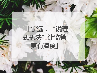 宁远：“说理式执法”让监管更有温度