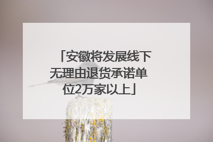 安徽将发展线下无理由退货承诺单位2万家以上