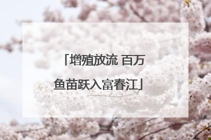 增殖放流 百万鱼苗跃入富春江