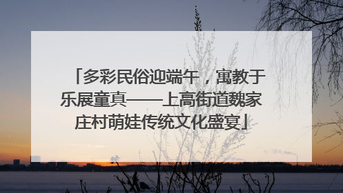 多彩民俗迎端午，寓教于乐展童真——上高街道魏家庄村萌娃传统文化盛宴