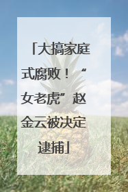 大搞家庭式腐败！“女老虎”赵金云被决定逮捕