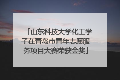 山东科技大学化工学子在青岛市青年志愿服务项目大赛荣获金奖