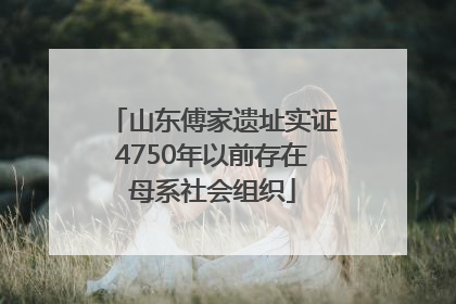 山东傅家遗址实证4750年以前存在母系社会组织