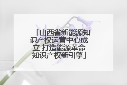 山西省新能源知识产权运营中心成立 打造能源革命知识产权新引擎
