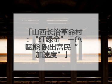 山西长治革命村：“红绿金”三色赋能 跑出富民“加速度”